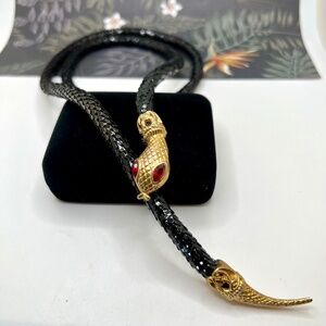 Cobra Chain Mail Black Mesh Necklace Belt